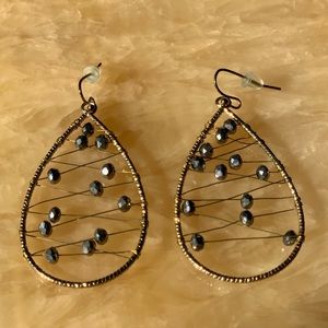 Teardrop Earrings with Beads